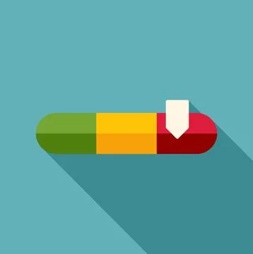 Progress bar indicator with dropdown arrow flat design Stock Illustration