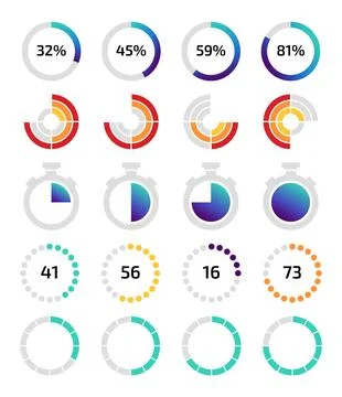 Progress bar. Infographic design. Loading process. Measurement circles. Chart Stock Illustration