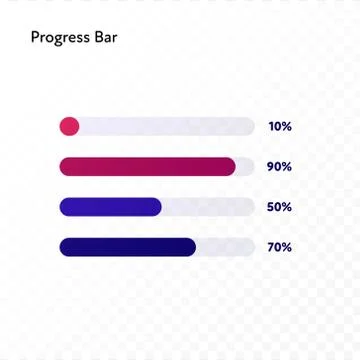 Progress bar isolated on white to transparent background Stock Illustration