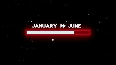 Progress bar january to june Ilustración de archivo
