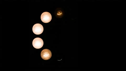Progress Bar Of Light Bulbs in A Circle Loop Stock Footage 221552504