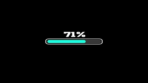 Progress Bar Loading 0 to 71 Percent with Update Icon on Black Background Stock Footage 309554943