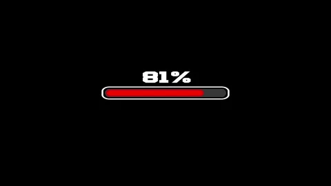 Progress Bar Loading 0 to 81 Percent with Update Icon on Black Background Stock Footage 309554942
