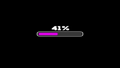 Progress Bar Loading Animation 0 to 41 Percent | Software Update Black BG Stock Footage 309554936