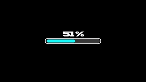 Progress Bar Loading Animation from 0% to 51%  Percentage Increase Stock Footage 309554948