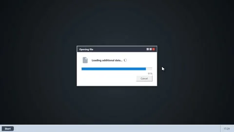 Progress bar loading on computer screen for file download. 4K Stock Footage 341694306