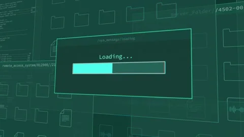 Progress bar loading data and files on computer server system transfer Stock Footage 332722840