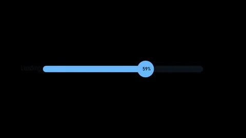 Progress bar loading percentage with a fill and a circular marker animation.. Stock Footage 340387695
