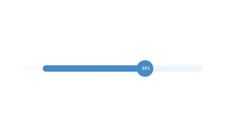 Progress bar loading percentage with a fill and a circular marker animation.. Stock Footage 340387971