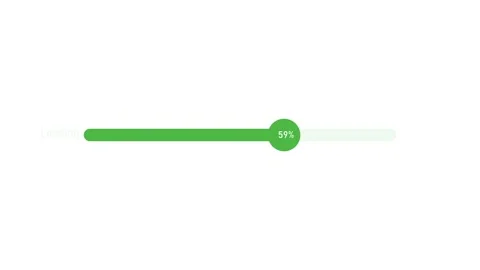 Progress bar loading percentage with a fill and a circular marker animation.. Stock Footage 340388016