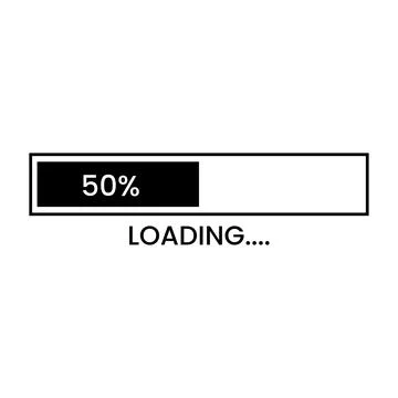 Progress bar loading signs. Loading progress bar Stock Illustration