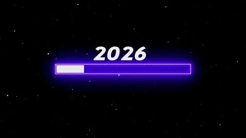 Progress bar loading towards year 2026 Illustration