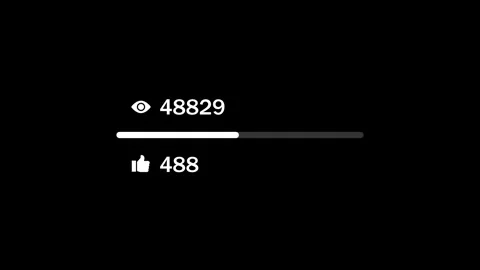 Progress bar motion, dynamic counter showing increasing views and likes on .. Stock Footage 333878184