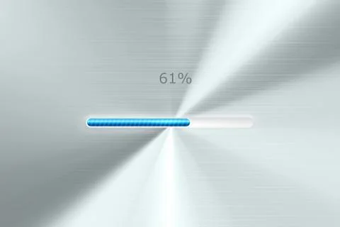 Progress bar on polished metal background. Stockillustratie