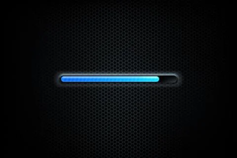 Progress bar on polished metal background. Stockillustratie
