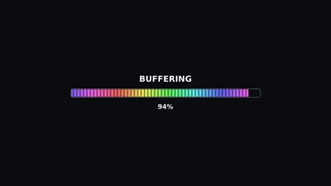 Progress bar reaching full animation for video playback in digital media co.. Stock Footage 325297985