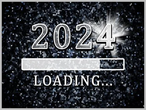 Progress bar representing year 2024 loading Illustrazione stock