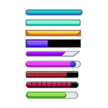 Progress bar set cartoon vector illustration 스톡 일러스트