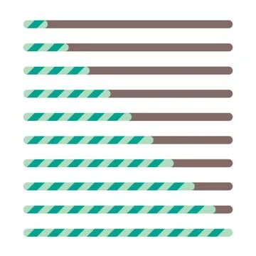 Progress bar set. Loading status bar vector web indicator. Process download step Ilustración de archivo