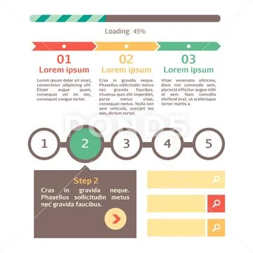 Progress bar set. Loading status bar web indicator. Process download ...