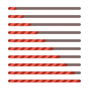 Progress bar set. Loading status bar web indicator. Process download step by Ilustración de archivo