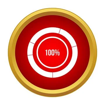 Progress bar showing 100 percent completion icon Stock Illustration