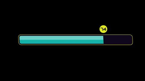 Progress bar showing 74 percent loading status 스톡 일러스트
