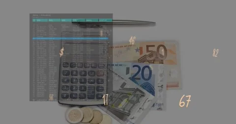 Progress bar showing above pen filling as spreadsheet fading in for tracking Stock Footage 317459569