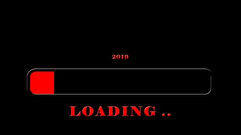 Progress Bar Showing Loading of 2019 New Year on transparent background Stock-Footage 99221652