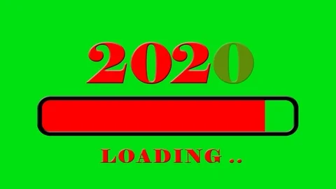 Progress Bar Showing Loading of 2020 New Year - green screen Stock Footage 117677849