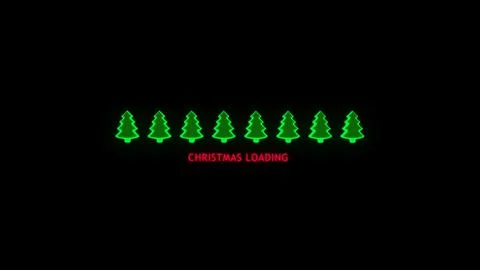 Progress bar showing loading Christmas with flashing glowing red text. 3d ren Stock Illustration