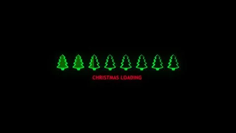Progress bar showing loading Christmas with flashing glowing red text. Design Stockillustratie