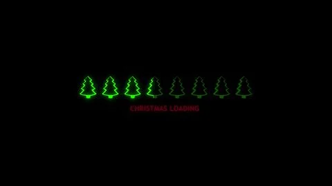 Progress bar showing loading Christmas with flashing glowing red text. 3d ren Stock Illustration