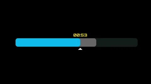 Progress bar showing loading status with time displayed Stock Footage 336987559