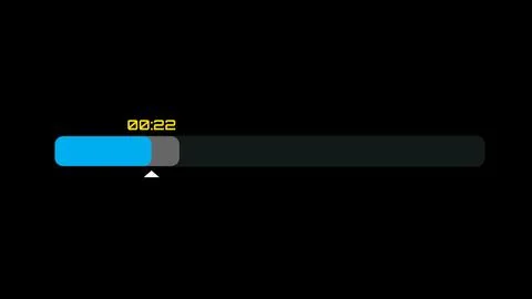 Progress bar showing loading status with time displayed Ilustración de archivo