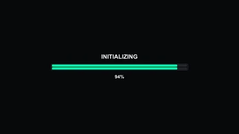 Progress bar shows loading animation for video cutting software during a fi.. Stock Footage 325885602