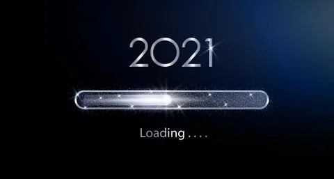 Progress bar with silver particles on dark blue Download New Year's Eve Stock Illustration