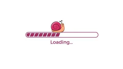 Progress bar with snail. Stock Illustration