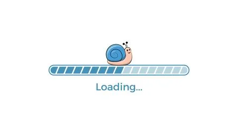 Progress bar with snail. Stock Illustration