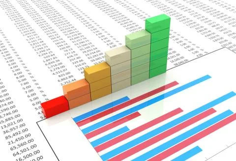 Progress bar on spreadsheet Stock Illustration
