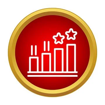 Progress bar with stars on red circle Ilustración de archivo
