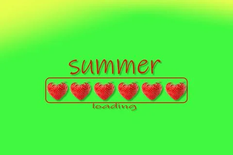 Progress Bar - Summer loading - seasonal inscription template. Stock Illustration