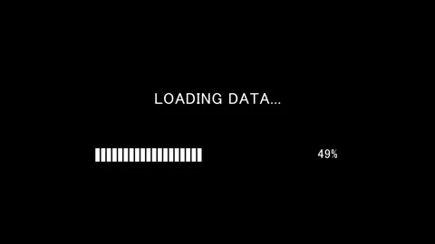 Progress bar with text loading data on black background Stock Footage 338371272