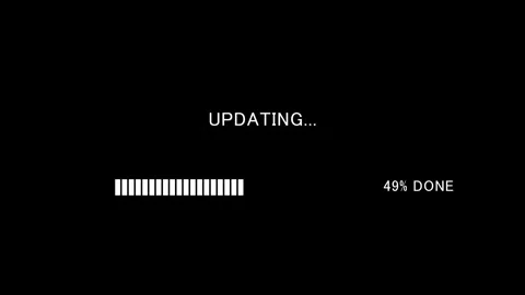 Progress bar with text Updating on black background Stock Footage 337938106