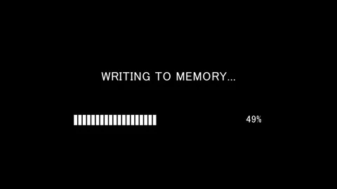 Progress bar with text Writing To Memory on black background Stock Footage 338191554