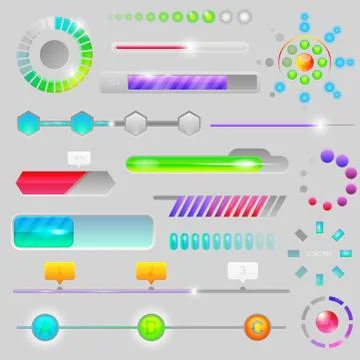 Progress bar vector progressive web interface for upload load or download Ilustración de archivo