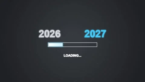 Progress bar visually representing the transition from the year 2026 to 202.. Stock Footage 346502035