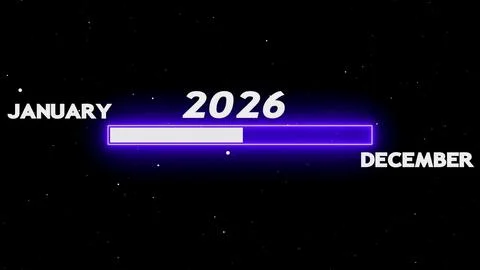 Progress bar for year 2026 Ilustración de archivo
