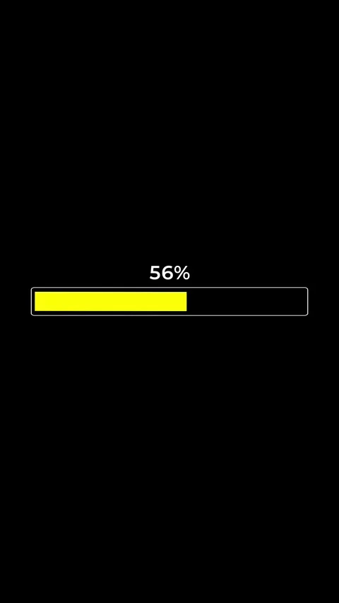 Progress bar. Yellow loading bar. 4k Vertical video Stock Footage 264390565