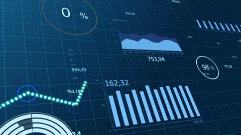 Progress bars and increasing business graph with charts and infographic elements Stock Footage 165280610